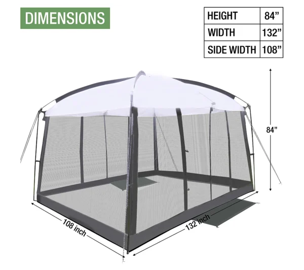 Backyard Expressions 11' x 9' Screen House, Scr eened Tent - Image 2
